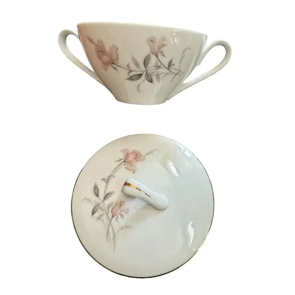 Wentworth Desire Pattern Creamer Sugar Bowl w/ Lid 8906 Fine China‎ Floral Japan